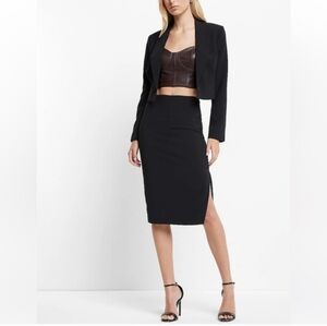 Express Pencil Skirts Women's S Black Classic Slit High Waisted Career